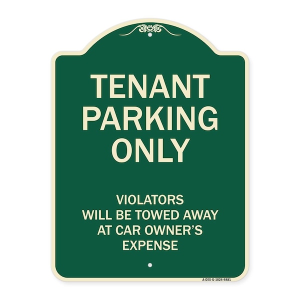 Signmission Designer Series-Tenant Parking Violators Will Be Towed Away Car Owner, 24" x 18", G-1824-9881 A-DES-G-1824-9881 - main